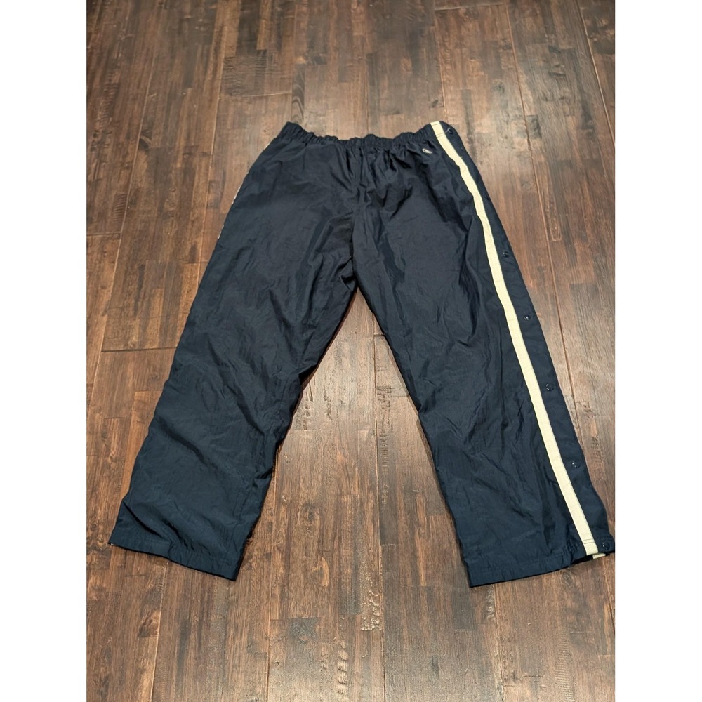 Vintage 90s Champion Break Away Snap Warm Up Pants Mens 2XL Lined Navy White